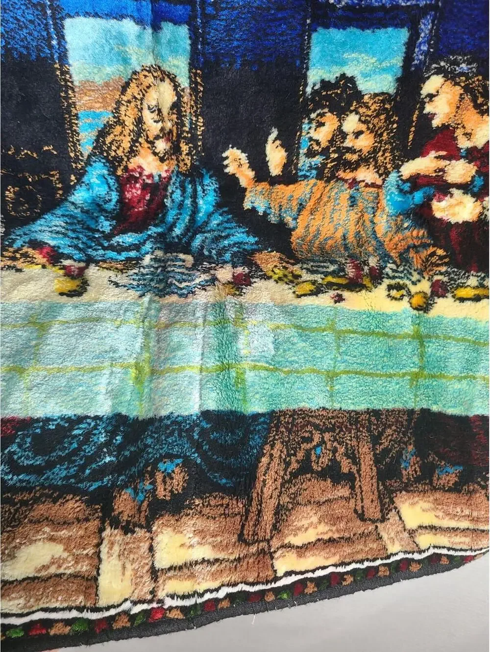 Vtg Velvet Tapestry Cotton Wall Art 39x20